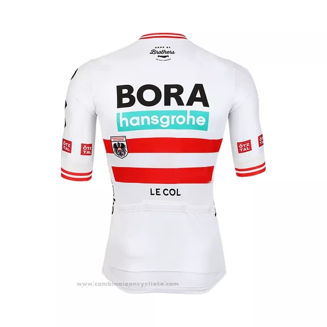 2022 Maillot Cyclisme Bora-Hansgrone Rouge Blanc Manches Courtes et Cuissard